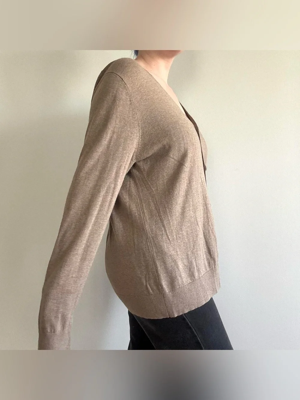 Croft & Barrow soft tan grandpa cardigan